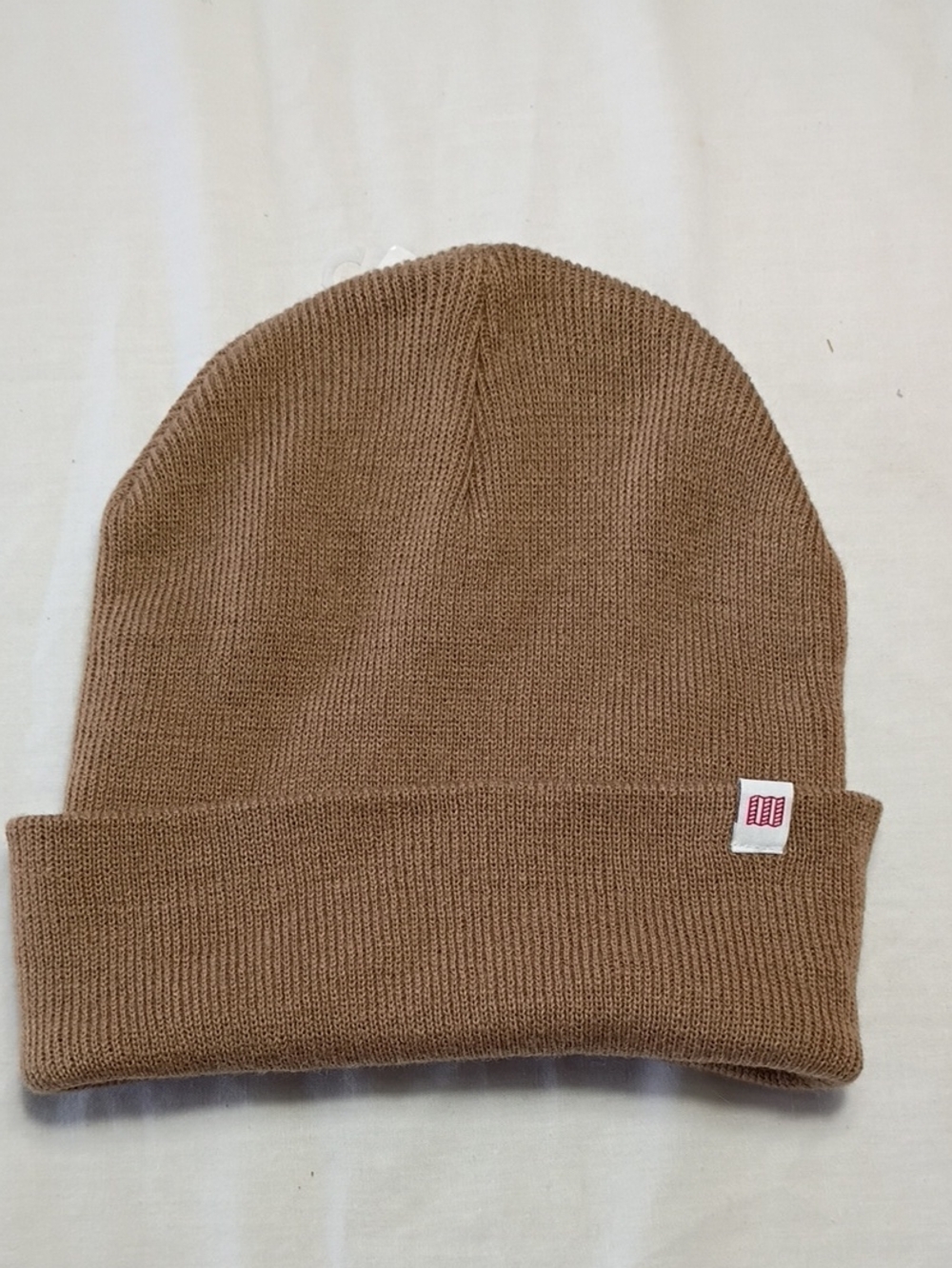 NWT Topo Designs Oatmeal Knit Wool Blend Beanie With Logo One Size Winter